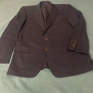 Ermenegildo Zegna Suit Jacket 42 R Trofeo Pinstripe Black Wool Designer Italy